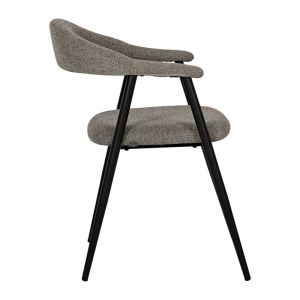 Lino dining chair with armrest and brown fabric upholstery 57X58X78CM