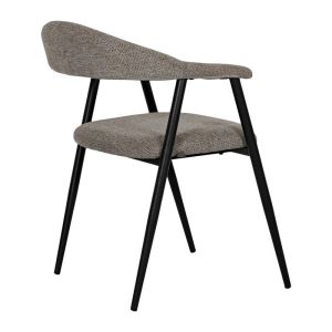 Lino dining chair with armrest and brown fabric upholstery 57X58X78CM
