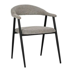 Lino dining chair with armrest and upholstery with payment in light gray payment 57X58X78CM