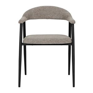 Lino dining chair with armrest and upholstery with payment in light gray payment 57X58X78CM
