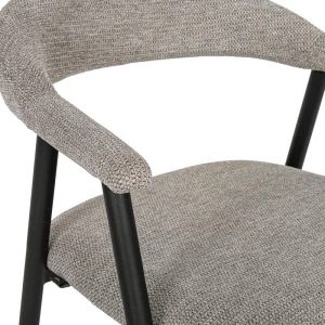 Lino dining chair with armrest and upholstery with payment in light gray payment 57X58X78CM