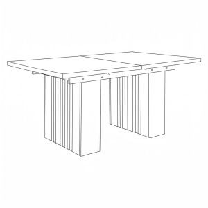 Dining table Aura tobacco with cashmere color 160(+40)X90X75
