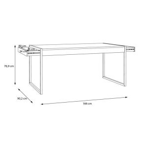 Dining table Terrano Riviera oak color 166X90X77CM