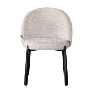 Dining chair 1822 cream fabric with black metal legs 63X60X83CM