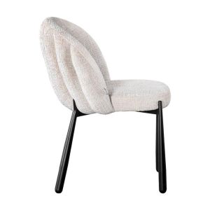 Dining chair 1822 cream fabric with black metal legs 63X60X83CM