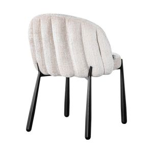 Dining chair 1822 cream fabric with black metal legs 63X60X83CM