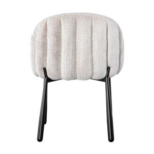 Dining chair 1822 cream fabric with black metal legs 63X60X83CM
