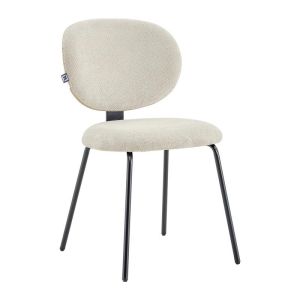Odin dining chair with metal legs, beige fabric color 48X55X80CM