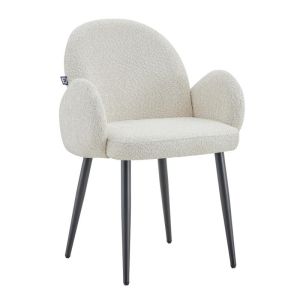 Xenia dining chair with metal legs, beige fabric 48X48X82CM
