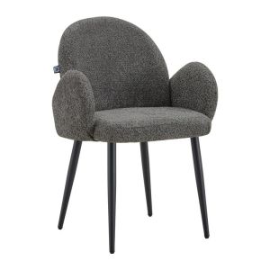 Xenia dining chair with metal legs, gray fabric, 48X48X82CM