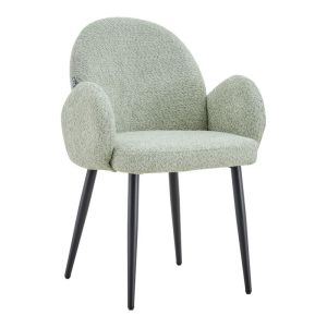 Xenia dining chair with metal legs, mint color, fabric 48X48X82CM