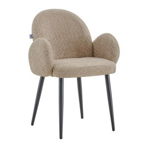 Xenia dining chair with metal legs, fabric color in gray, 48X48X82CM