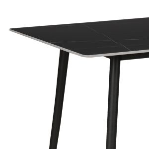 Dining table Gustasso technical stone top with black metal legs 120x60x75cm