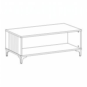Coffee table Aura tobacco color with cashmere 120X60X45CM