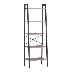 Библиотека Jebia дъб с черен метал 56x37x172.2 см