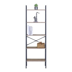 Библиотека Jebia дъб с черен метал 56x37x172.2 см