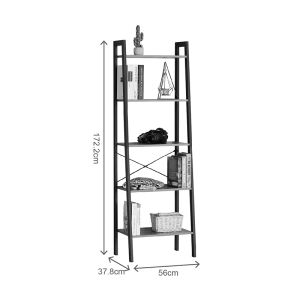 Библиотека Jebia дъб с черен метал 56x37x172.2 см