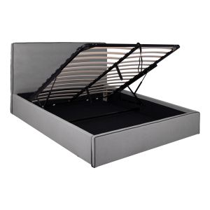 Двойно легло с матрак Allie HM10768.01 сив плат - с място за съхранение - за размери 160X200СМ.