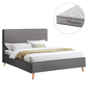 Двойно легло с матрак Indra HM10769.01 сив плат - за матрак 160X200СМ.
