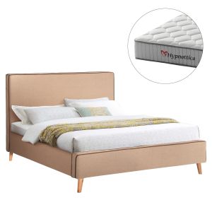 Двойно легло с матрак Indra HM10769.02 бежов плат - за матрак 160X200СМ.