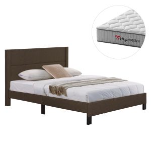 Двойно легло с матрак Trillop HM10763.02 кафяв плат - за размери 160X200СМ.