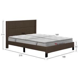 Двойно легло с матрак Trillop HM10763.02 кафяв плат - за размери 160X200СМ.