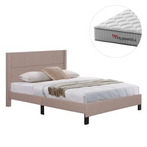 Двойно легло с матрак Trillop HM10763.03 бежов плат - за размери 160X200СМ.
