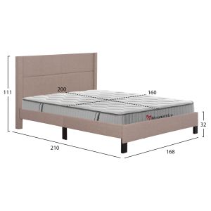 Двойно легло с матрак Trillop HM10763.03 бежов плат - за размери 160X200СМ.