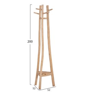 Закачалка за под Tridem HM4881 тиково дърво в естествен цвят 52X52X200ВСМ.