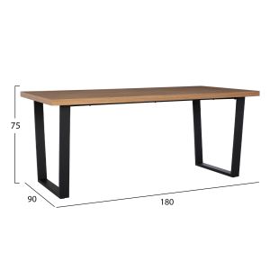 Комплект 7 части Astoria HM10933.02 Mdf плот - плат в бежово/кафяво и черни метални крака