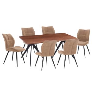 Комплект 7 части Gaff HM10935.03 с Mdf плот в орех - плат в бежово и черни метални крака