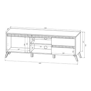 Комплект за дневна Belka крем с цвят дъб 210x45x152.6см
