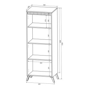 Комплект за дневна Belka крем с цвят дъб 210x45x152.6см