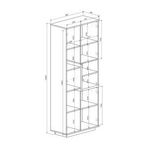 Комплект за дневна Norda крем с цвят дъб 187x40x58.4см