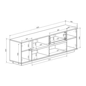 Комплект за дневна Norda крем с цвят дъб 187x40x58.4см