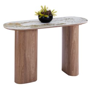 Конзола Marblex HM18446 керамичен плот в цвят Pandora - Mdf крака в орех 120X40X76ВСМ.