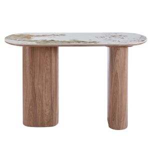 Конзола Marblex HM18446 керамичен плот в цвят Pandora - Mdf крака в орех 120X40X76ВСМ.