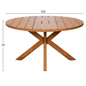 Кръгла трапезарна маса Nori HM6528 акациево дърво - натурално Φ120X74HСМ.