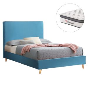 Легло персон и половина с матрак MAYLIN HM10802.01, тюркоазено кадифе, матрак 120x200 см
