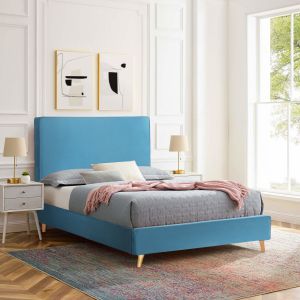 Легло персон и половина с матрак MAYLIN HM10802.01, тюркоазено кадифе, матрак 120x200 см