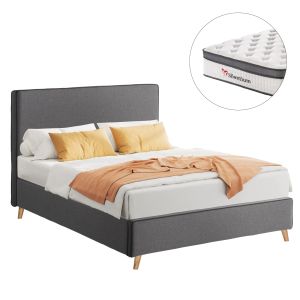 Легло персон и половина с матрак MAYLIN HM10802.02, сива дамаска, матрак 120x200 см
