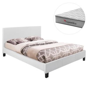 Легло с матрак BECCA HM10760.01, бяла еко кожа, за матрак 150x200 см