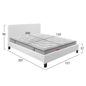 Легло с матрак BECCA HM10760.01, бяла еко кожа, за матрак 150x200 см