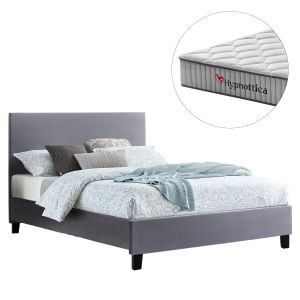 Легло с матрак BECCA HM10760.02, сива дамаска, за матрак 150x200 см