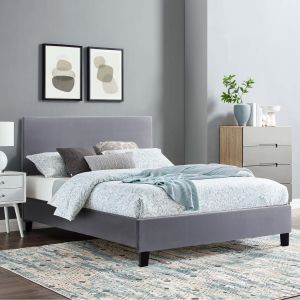 Легло с матрак BECCA HM10803.11, сива дамаска, за матрак 150x200 см