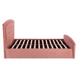 Легло с матрак и ракла ODELIA HM10766.02, кадифе в цвят пепел от рози, за матрак 160x200 см