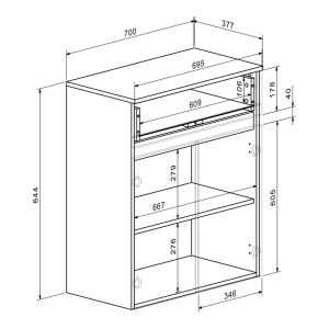 Мебел за антре Ansia орех дъб 210x44.7x175см