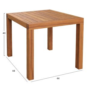 Помощна маса Beach Square Bler HM6532, акациево дърво - естествен цвят, 44X44X40 висулка.