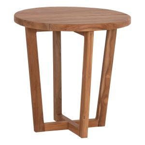 Помощна маса кръгла Kolin HM6650 тиково дърво в естествен цвят Φ65X65HCM.