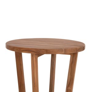 Помощна маса кръгла Kolin HM6650 тиково дърво в естествен цвят Φ65X65HCM.